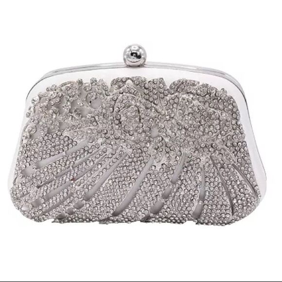 NWT La regale floral cage minaudière silver - Picture 1 of 14